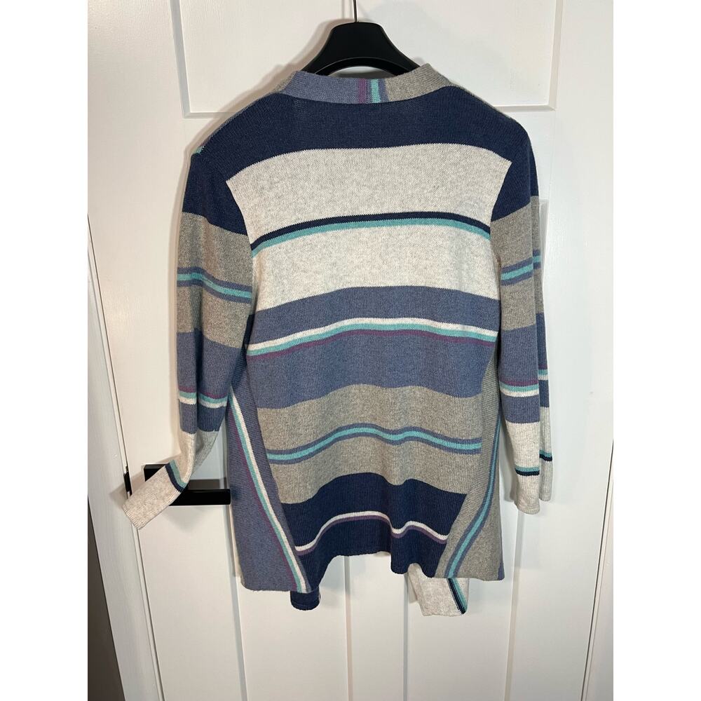 J.Jill Open Front Striped Sweater‎ | Womens Size M Medium Petite | Long Sleeve - Picture 6 of 9
